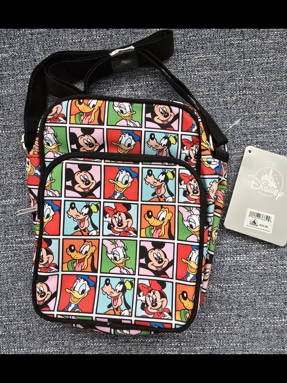 Disney Multicolor Classic Characters Messenger Bag - Black Strap